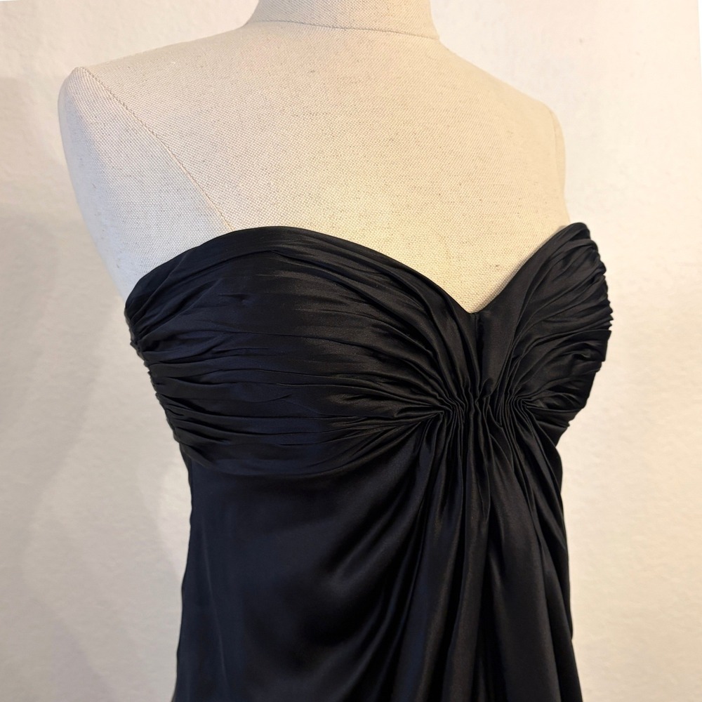Laundry Silk Gown 2 Formal Strapless Ruched Hollywood Glam Black Tie Wedding - Picture 3 of 16